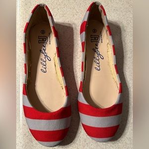 Ohio State Stripped Woman’s Slip On’s Flats.